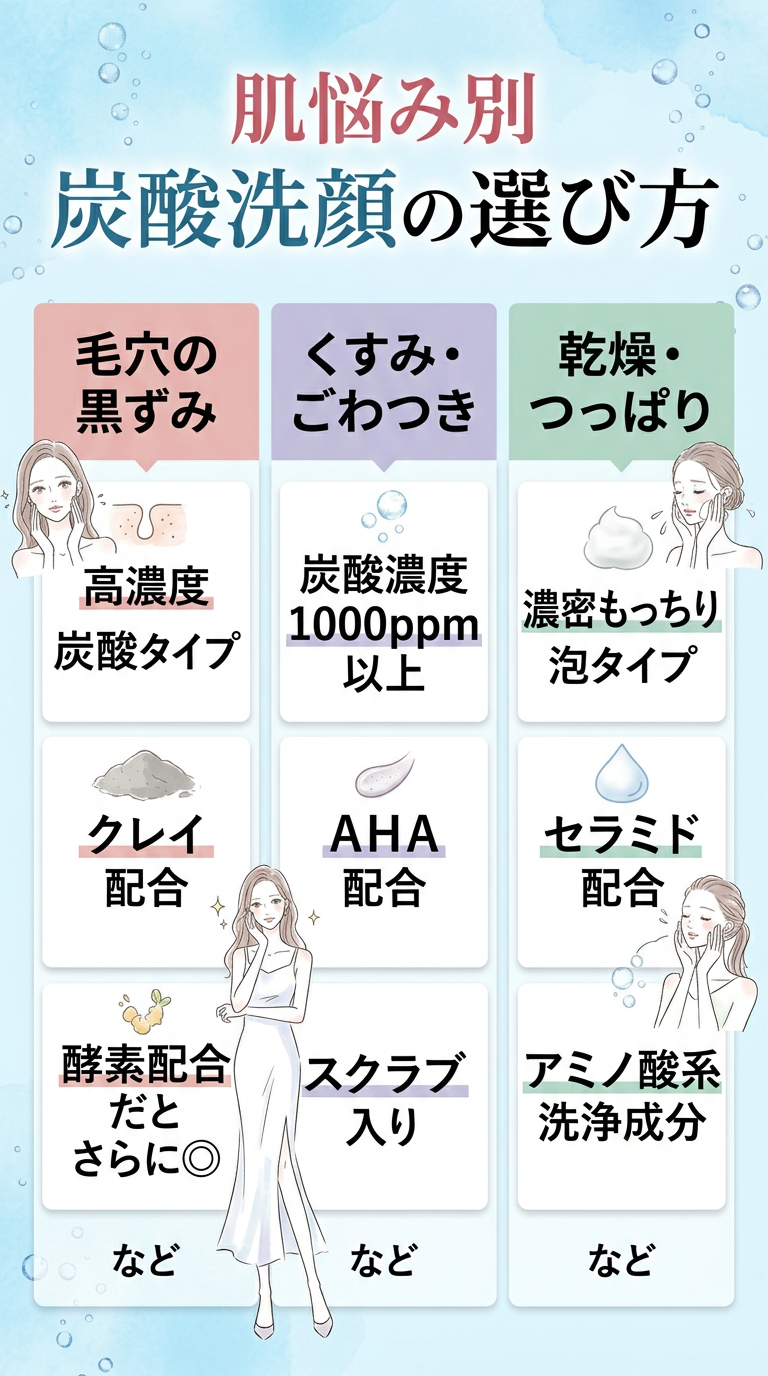 毛穴の黒ずみ・くすみ・乾燥など肌悩み別の選び方